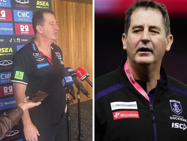 Ross Lyon faces the press. Photo: Twitter, tommorris32.