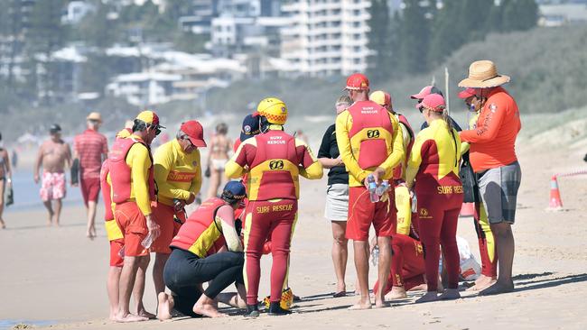 The search for a swimmer who was taken out by a rip at Coolum on Saturday afternoon has ended in tragedy. Picture: Patrick Woods.