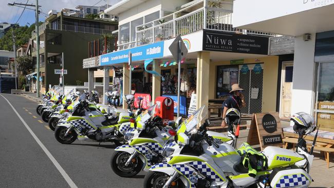 More police than fans at Currumbin. Picture Glenn Hampson