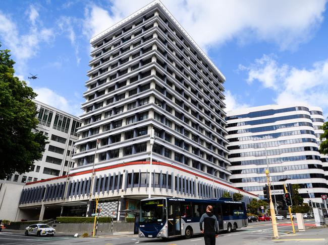 The Reserve Bank of New Zealand (RBNZ) building, center, in Wellington, New Zealand, on Saturday, Nov. 28, 2020. A housing frenzy at the bottom of the world is laying bare the perils of ultra-low interest rates. Photographer: Mark Coote/Bloomberg