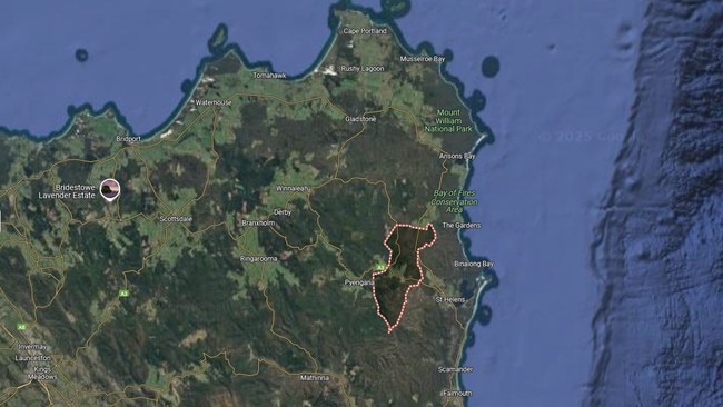 Goshen in northeast Tasmania. Picture: Google Maps