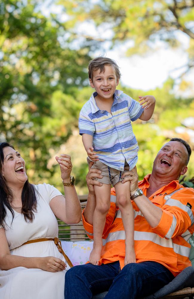 Melina and Eddie Pereira with Lief, now 4. Picture: Jason Edwards