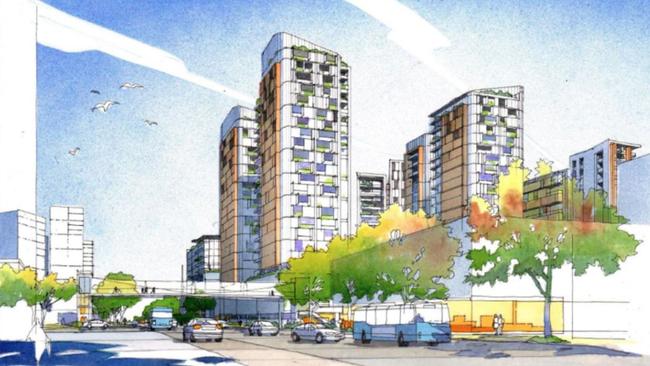 Concept art of the proposed Canterbury Leagues Club redevelopment in Liverpool. Picture: GAT & Associates