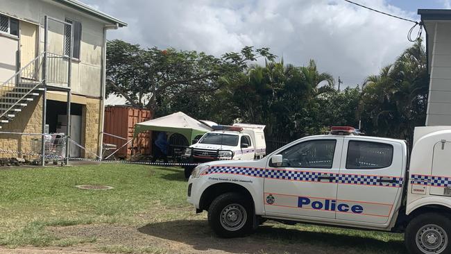 The crime scene at John St Maryborough, where an alleged altercation took place that allegedly led to the death of a man in Gympie. Photo: Carlie Walker