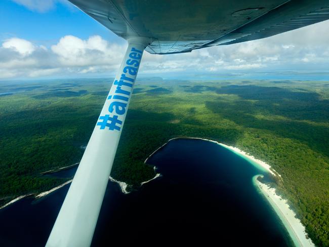 Air Fraser flight over Fraser Island. Picture: Kingfisher Bay Resort