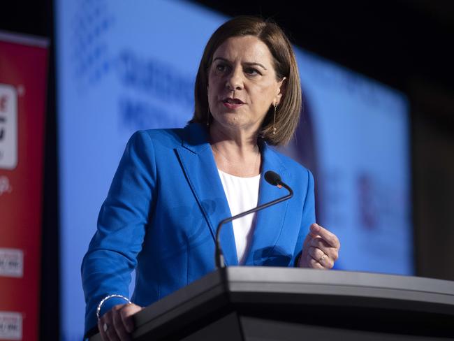 Opposition Leader Deb Frecklington during Friday’s debate. Picture: Sarah Marshall/NCA NewsWire