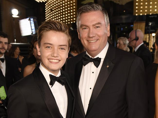 Eddie McGuire with son Xander at the 2016 Logies. Picture: Jason Edwards