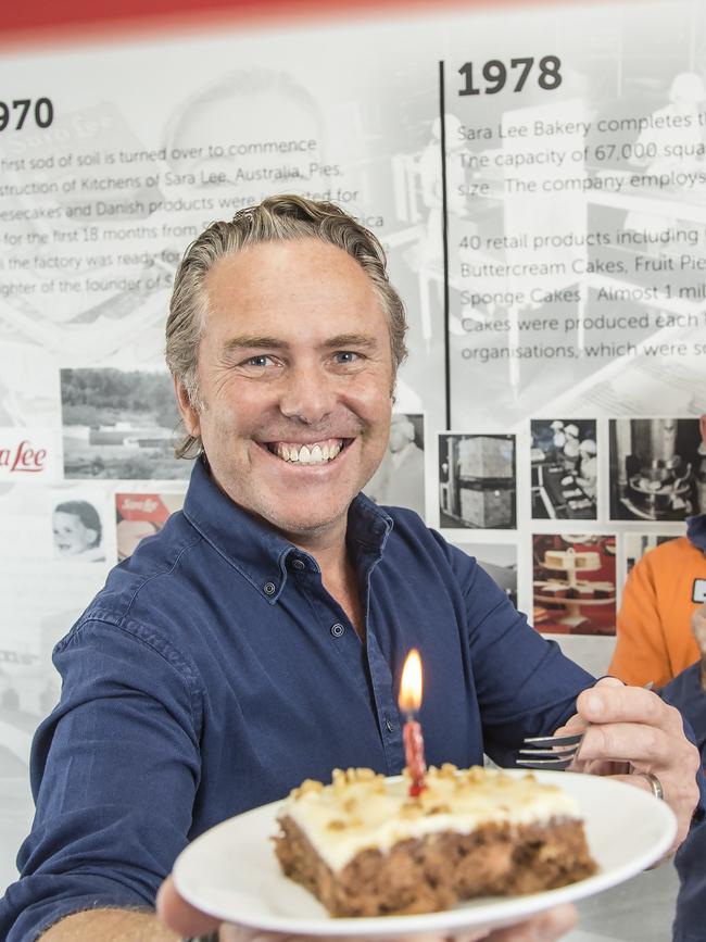 Sara Lee general manager Mark Mackaness celebrated the dessert king’s 50th birthday in June. Picture: Troy Snook