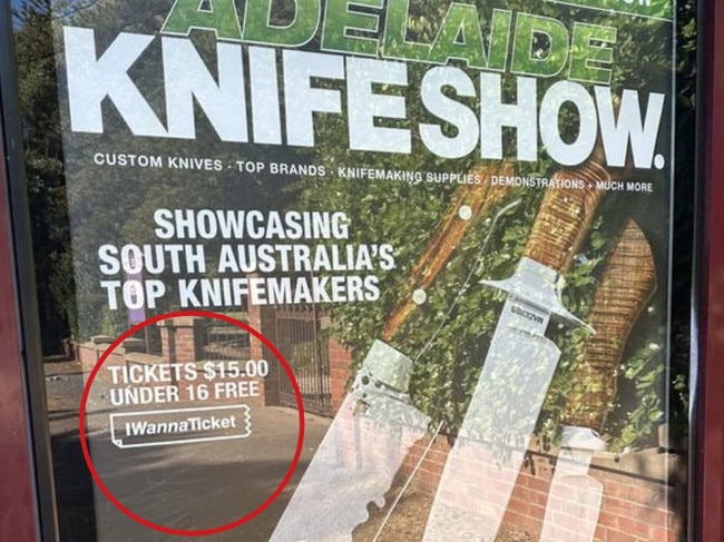 knife show slammed for children entry