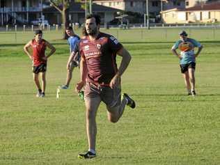 NEW FLAVOUR: Lower Clarence Magpies new recruit Alex McMillan gets miles in the legs during a recent pre-season training run at Wherret Park. Picture: Matthew Elkerton