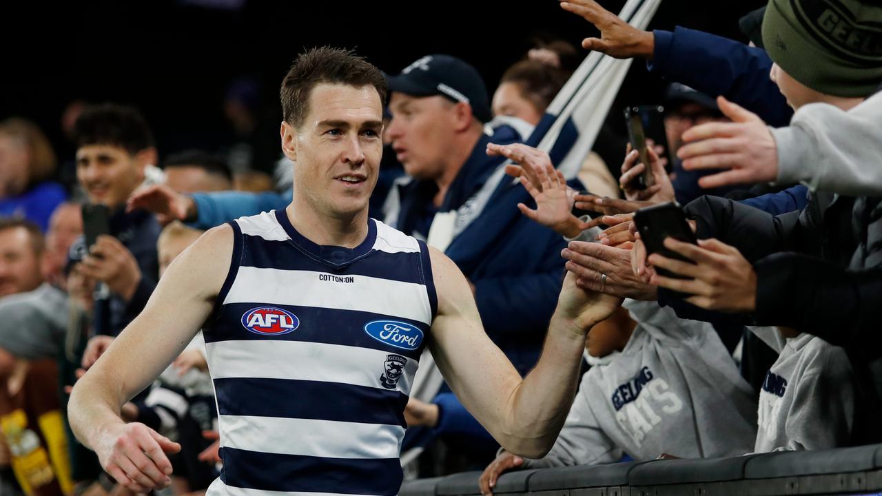 Jeremy Cameron was a game winner for the Cats. Picture: Dylan Burns/AFL Photos via Getty Images