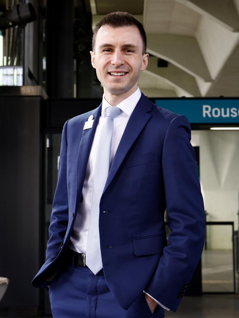 Hills Shire Mayor Peter Gangemi at the Rouse Hill railway station. He supports the service changing to a 24-hour one. Picture: Jonathan Ng