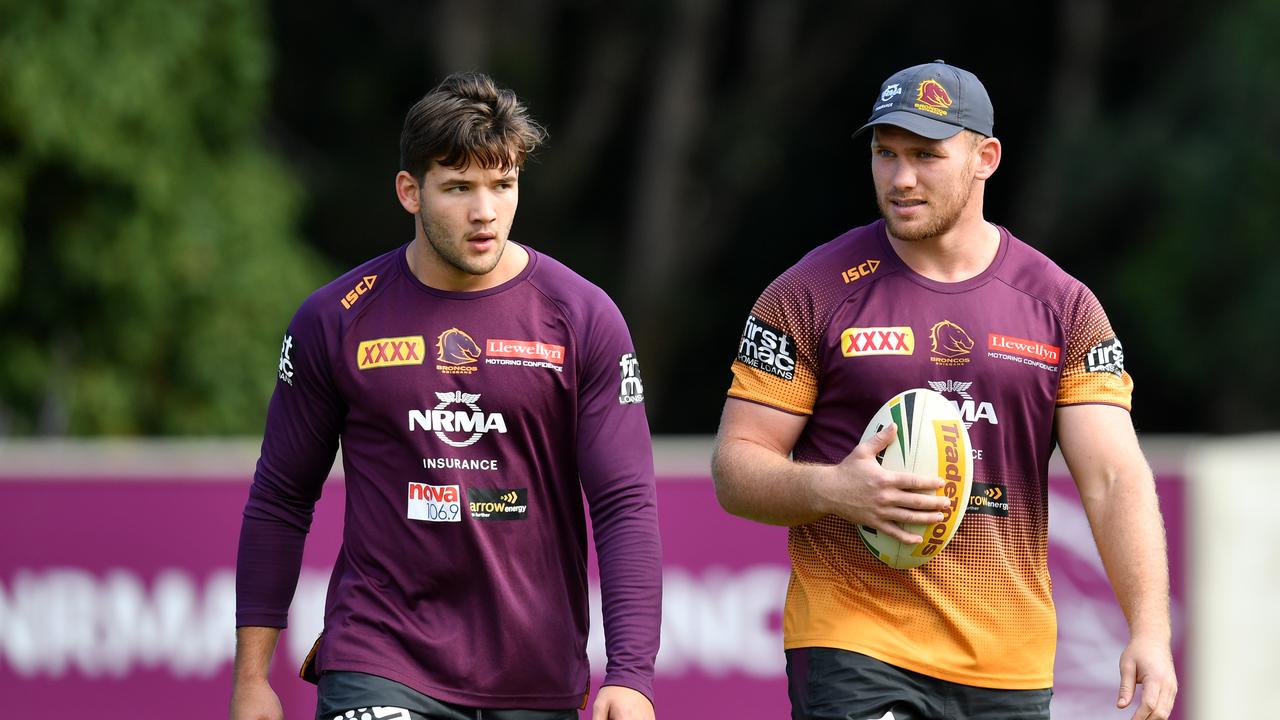 Matt Lodge (right) at a club training session with Patrick Carrigan who is a potential replacement for him.