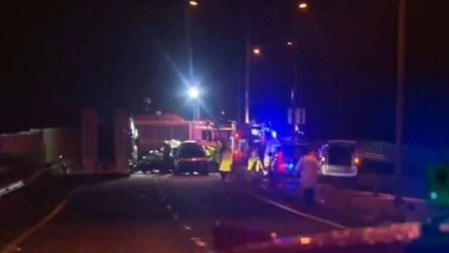 The 41-year-old truck driver was left traumatised by the crash. Picture: 9 News