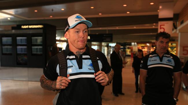 Todd Carney arrives back in Sydney on Saturday after the Sharks victory on Friday night. Picture: Adam Taylor