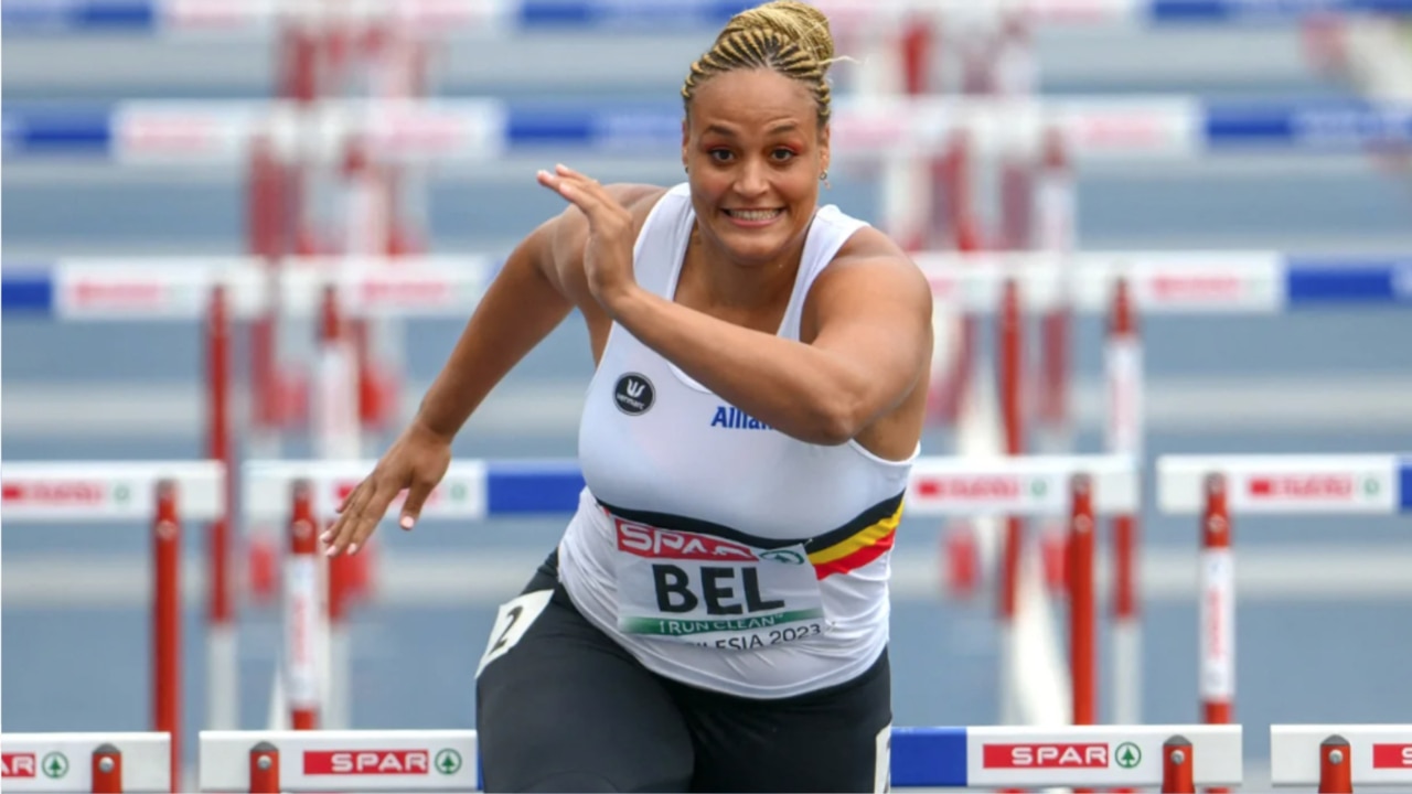 'Great teamsmanship': Belgian shot-putter goes viral after competing in 100 metre hurdle