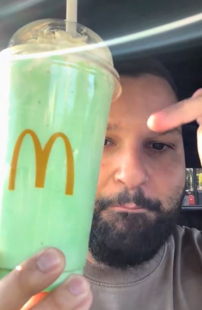 Macca's has brought the Shamrock Shake to Australia for the first time. Picture: TikTok/@angeeats