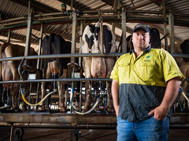 SUN 4 MON -  Lachlan Marshall was milking 900 cows and employing around 20 people. High cost of water has forced him to destock and reduce employee numbers. If he was to grow enough corn to feed his cows at current temporary water prices he would need to spend $1.6 million just on water alone.He has lost 4 dairy farming neighbours in the last 12 months and 2000 cows.Address Gunyah Park 18214 Riverina Highway Blighty.MUST CREDIT - Picture: John Russell