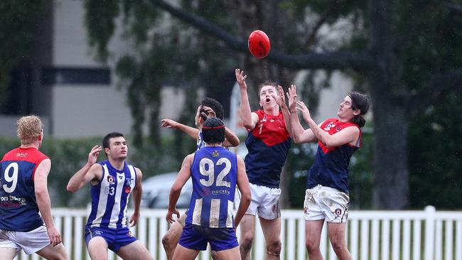 Action from the QAFL Colts game between Mt Gravatt and Surfers Paradise in Mt Gravatt. Picture: Tertius Pickard