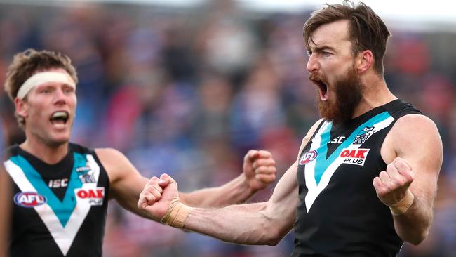 Charlie Dixon was a standout for Port Adelaide. Picture: Getty Images