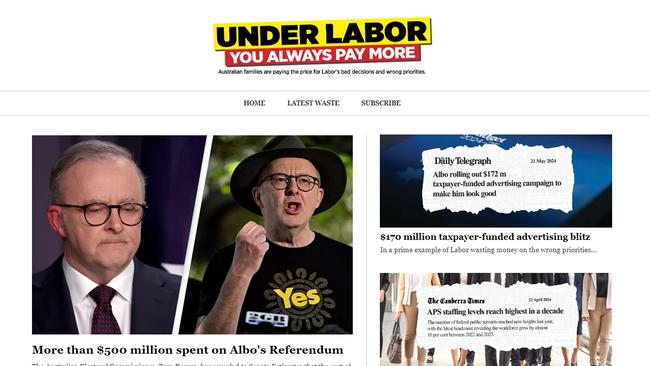 Screengrabs from the new Coalition website