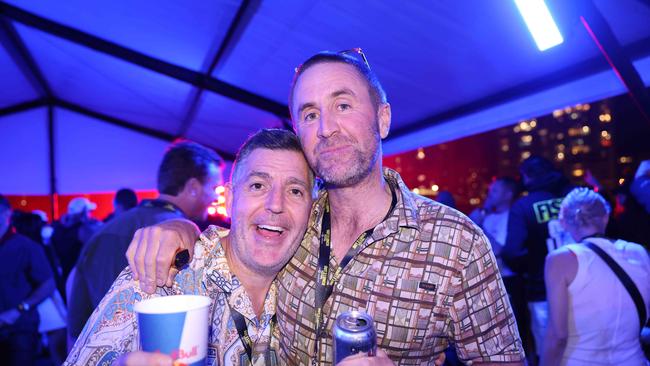 Stafford Moore and Tom Graham at the Out 2 Lunch Festival 2025 on Saturday at Broadwater Parklands Southport for Gold Coast at Large. Picture, Portia Large.