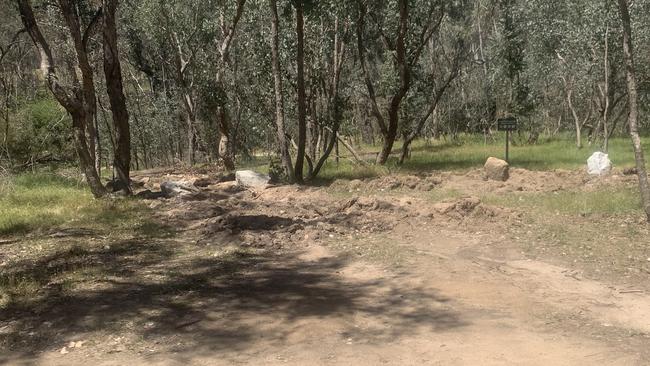 Another track that Parks Victoria has blocked in the Chiltern-Mount Pilot National Park.