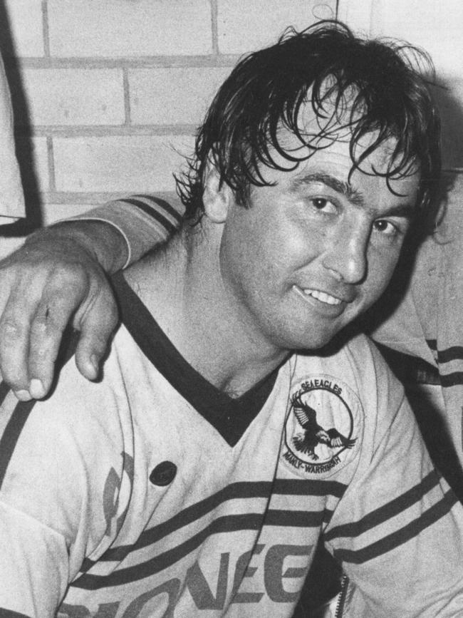 Max Krilich all smiles following their victory over Western Suburbs in 1981.