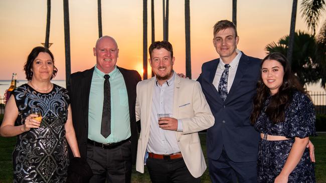 Traci Lewfatt, James Mccormack, Daniel Wickx, Mathew Schobben and Taylah Godwin at the Great Humpty Ball Darwin 2024. Picture: Pema Tamang Pakhrin