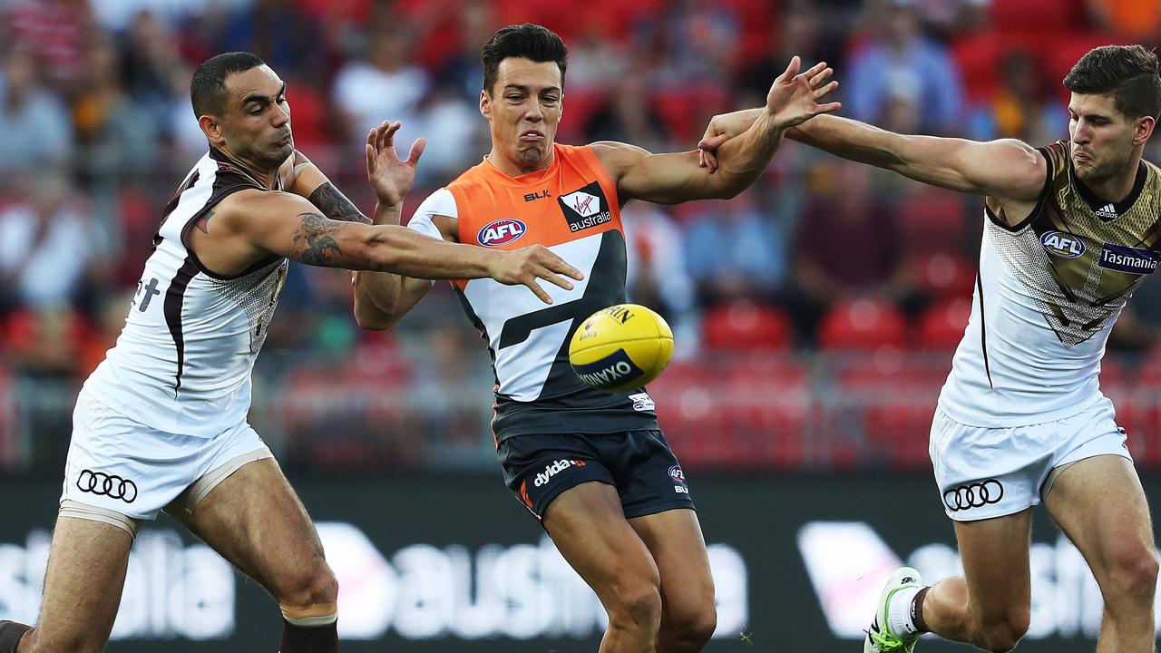 Giant Dylan Shiel has been linked with Shaun Burgoyne’s Hawthorn. Picture: Phil Hillyard