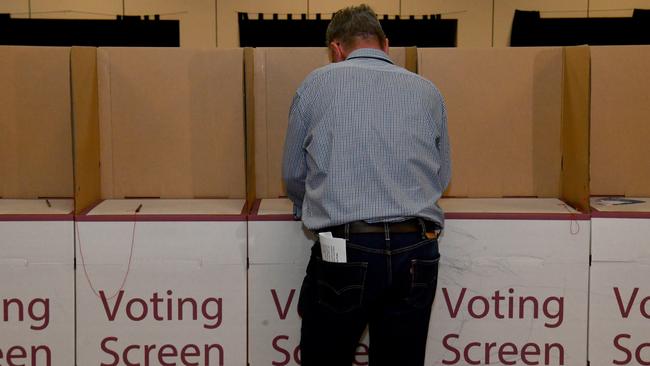 Mundingburra MP Les Walker votes at the Aitkenvale PCYC. Picture: Evan Morgan