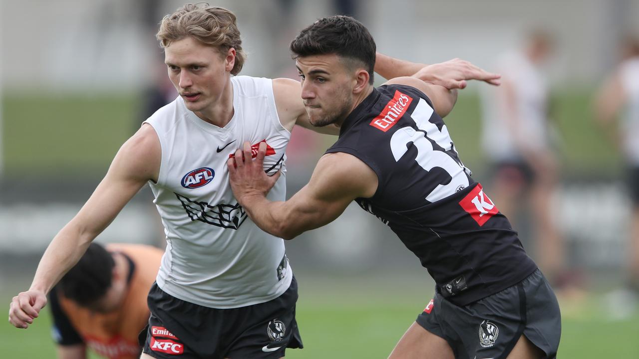 Nick Daicos (right) is raring to go after recovering from a knee injury. Picture: David Crosling