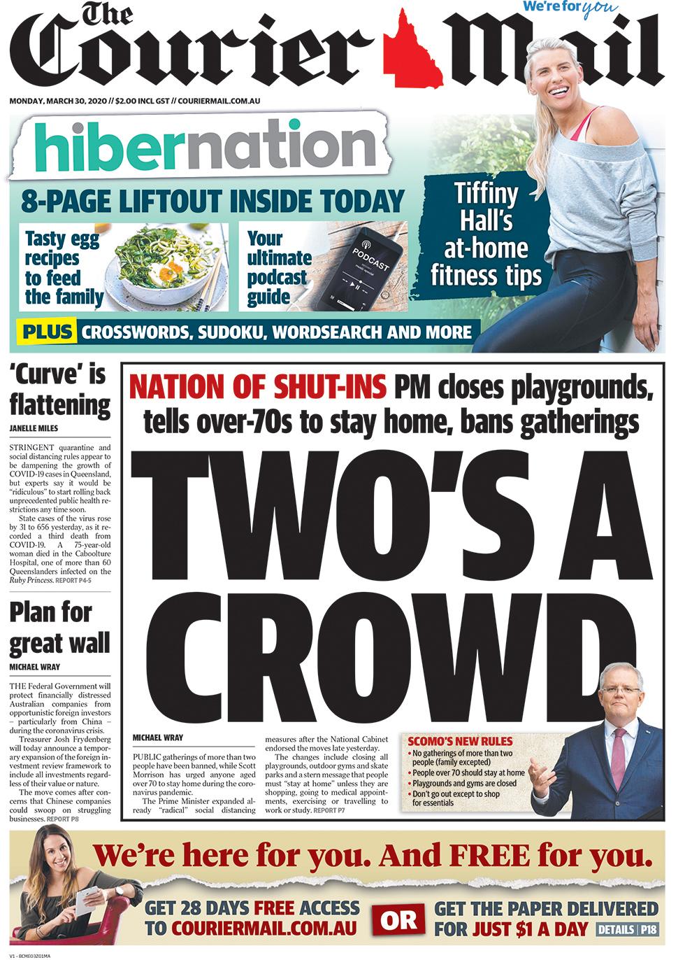 PM tells over70s to stay home and bans gatherings The Courier Mail