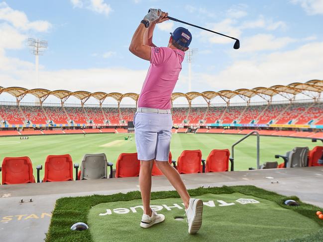 Cameron Smith tees off at Metricon. Picture: Daniel Carson, PGA of Australia.