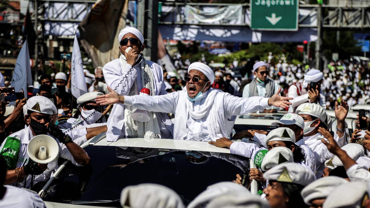 File photo of Muslim cleric Rizieq Shihab. Indonesia has the largest Islam population in the world. Picture: Aditya Saputra/AFP