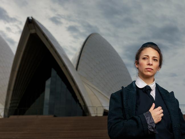 18-10-2024 - Amy Hack, Lead actress of the theatre production of Yentl, in character at the Sydney Opera House. Picture: Max Mason-Hubers / The AustralianÃ