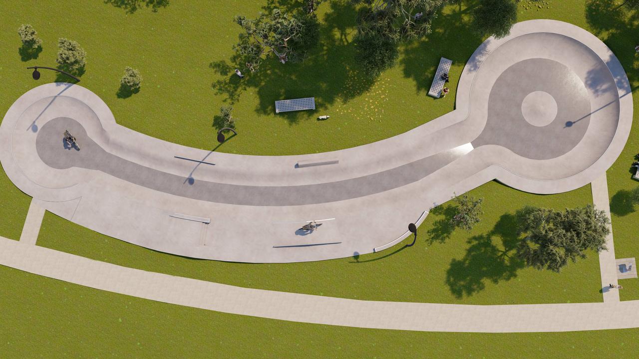 Adelaide Council mocked for X-rated skate park design. Picture: City of Tea Tree Gully