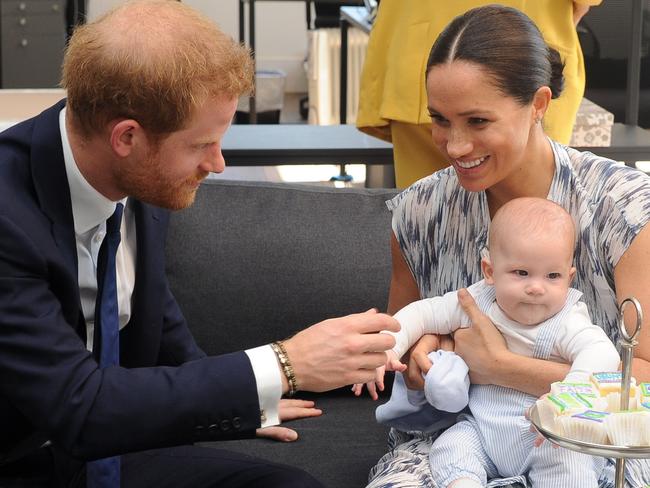 Prince Harry and Meghan Markle with bub Archie in September 2019. Picture: Henk Kruger