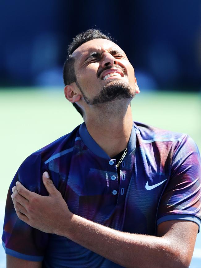 Nick Kyrgios lost power in his arm when playing against John Millman.