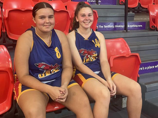 Jets young guns Kaylani Duggan Cole and Jayla Thorne. Picture: Josh Spasaro