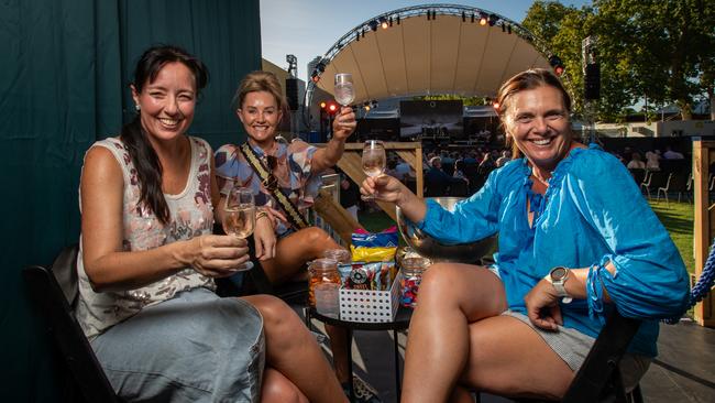 Ali Clarke, Jackie Newton and Sara Neave in the Fantail Box in Gluttony. Picture: Supplied