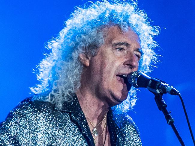 Queen & Adam Lambert Concert AAMI Park, Melbourne. Brian May. Picture: Jake Nowakowski