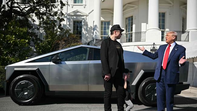 Elon Musk’s association with Donald Trump has seen his company take huge hits. Picture: Mandel Ngan/AFP