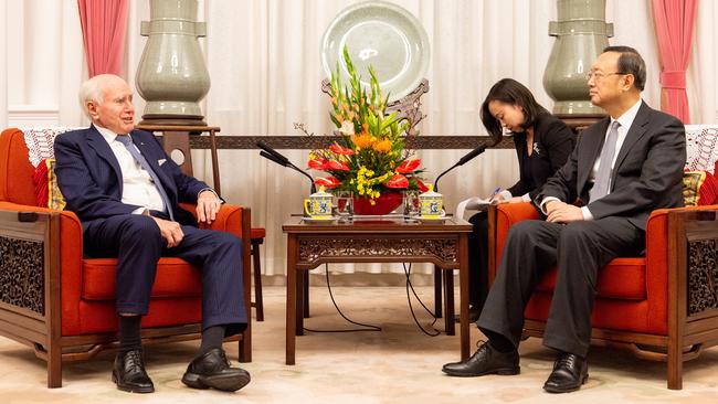 John Howard meeting senior Chinese official Yang Jiechi who is a Poliburo member and the director of Foreign Affairs of the Communist Party, in Beijing.