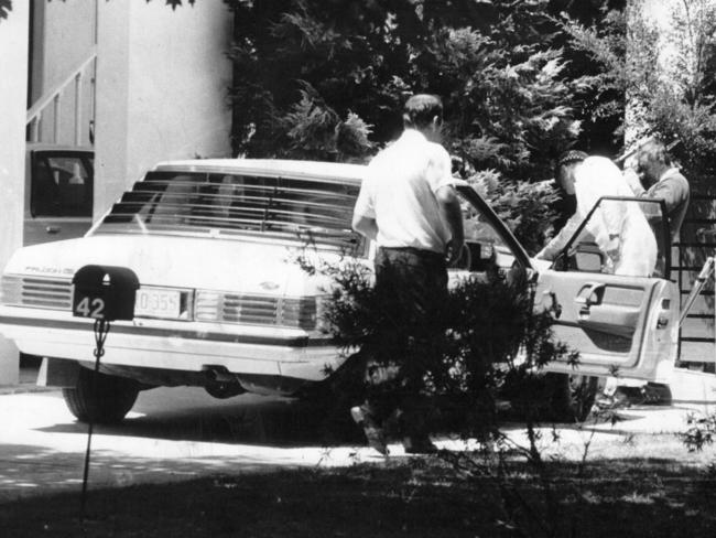 The crime scene outside Winchester’s Canberra home.