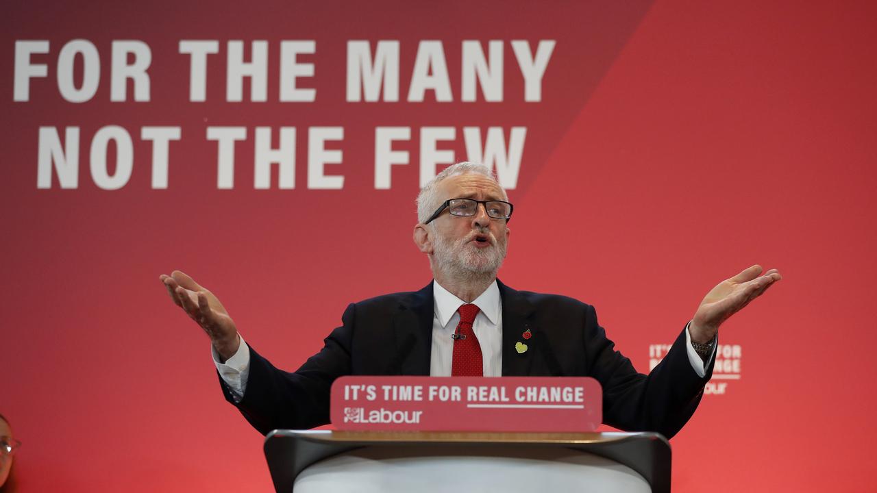 Labour Party leader Jeremy Corbyn speaks at the start of the general election campaign in London on Thursday. Picture: AP Photo/Frank Augstein