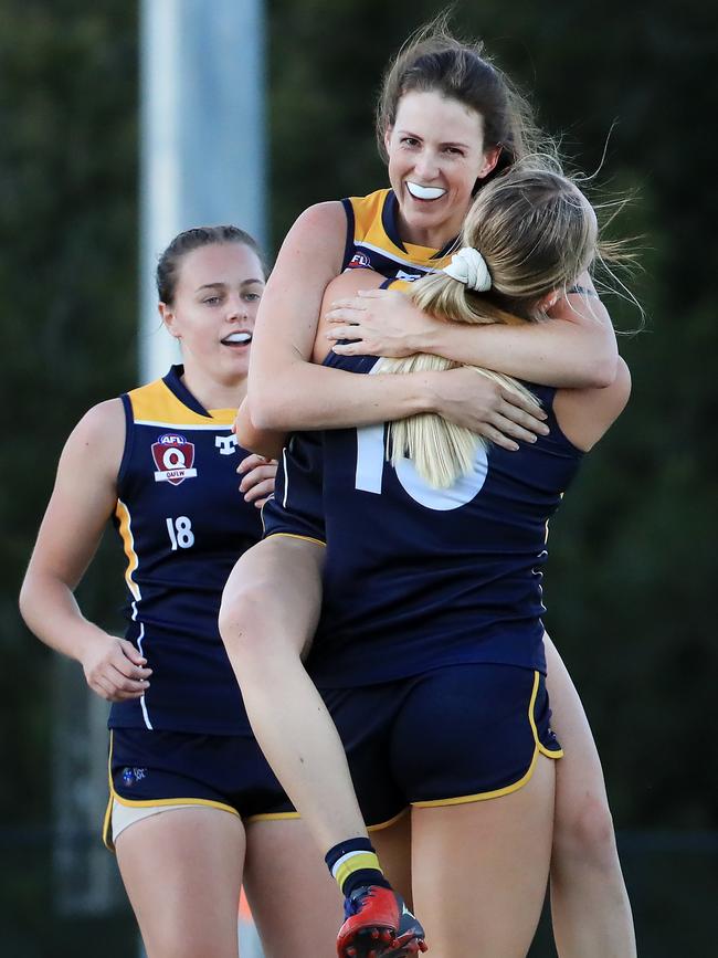 Casidhe Simmons from Bond University in action against Wilston Grange. Picture: Scott Powick Newscorp