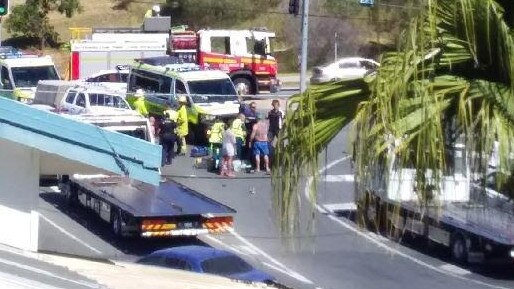 Residents at the Tallagandra Rd intersection where Mr Buchbach died. They say the road is near the tip and is often clogged up with traffic.