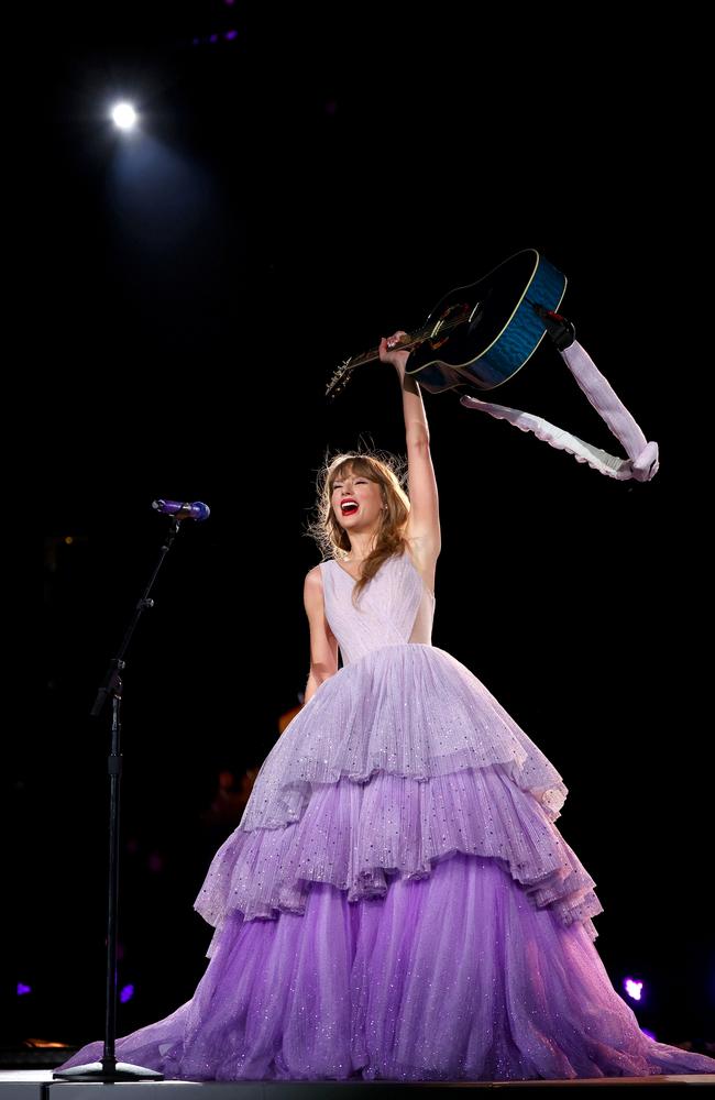 Taylor Swift performs at Melbourne Cricket Ground on February 16, 2024 in Melbourne, Australia. Picture: Graham Denholm/TAS24/Getty Images for TAS Rights Management