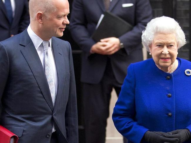 William Hague, then Tory leader, with Queen Elizabeth.